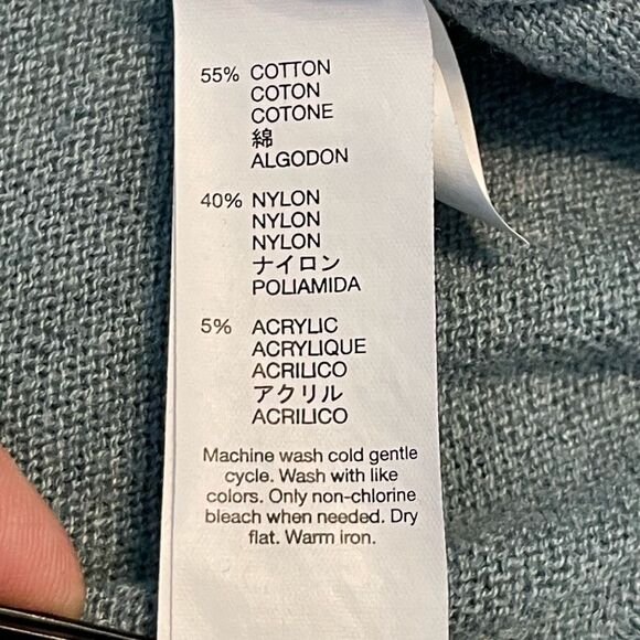 Gap Long Line Cardigan Sweater Heather Green Knit Open Sleeve Lightweight S - Picture 7 of 7